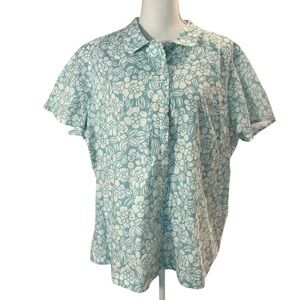 Boden Light Blue Floral Button Down Shirt